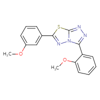 Chemical structure of 3-(2-methoxyphenyl)-6-(3-methoxyphenyl)-[1,2,4]triazolo[3,4-b][1,3,4]thiadiazole - CSSB00121633626