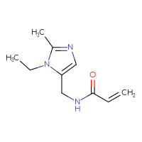 Chemical structure of N-[(1-ethyl-2-methyl-1H-imidazol-5-yl)methyl]prop-2-enamide - CSSB03541465912