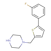 Chemical structure of 1-{[5-(3-fluorophenyl)thiophen-2-yl]methyl}piperazine - CSSB00000737586