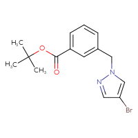 Chemical structure of tert-butyl 3-[(4-bromo-1H-pyrazol-1-yl)methyl]benzoate - CSSB02042261756