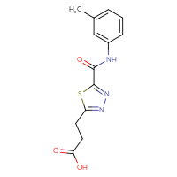 Chemical structure of 3-{5-[(3-methylphenyl)carbamoyl]-1,3,4-thiadiazol-2-yl}propanoic acid - CSSB00020596342