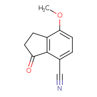 Chemical structure of 7-methoxy-3-oxo-2,3-dihydro-1H-indene-4-carbonitrile - CSSB00009846785