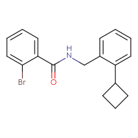 Chemical structure of 2-bromo-N-[(2-cyclobutylphenyl)methyl]benzamide - CSSB01141725393