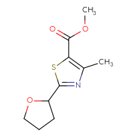 Chemical structure of methyl 4-methyl-2-(oxolan-2-yl)-1,3-thiazole-5-carboxylate - CSSB00012988367