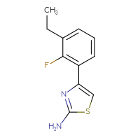 Chemical structure of 4-(3-ethyl-2-fluorophenyl)-1,3-thiazol-2-amine - CSSB06725565834