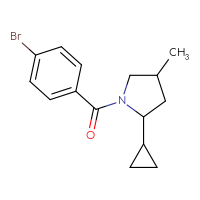 Chemical structure of 1-(4-bromobenzoyl)-2-cyclopropyl-4-methylpyrrolidine - CSSB20458984713