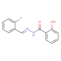 Chemical structure of N'-[(E)-(2-fluorophenyl)methylidene]-2-hydroxybenzohydrazide - CSSB00132393276