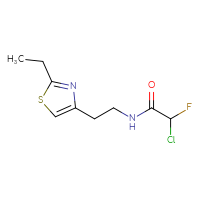 Chemical structure of 2-chloro-N-[2-(2-ethyl-1,3-thiazol-4-yl)ethyl]-2-fluoroacetamide - CSSB21332102655