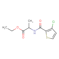 Chemical structure of ethyl 2-[(3-chlorothiophen-2-yl)formamido]propanoate - CSSB00012799684