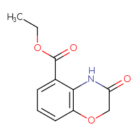 Chemical structure of ethyl 3-oxo-3,4-dihydro-2H-1,4-benzoxazine-5-carboxylate - CSSB00025702941