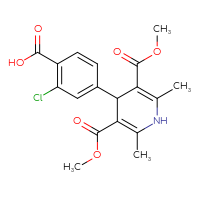 Chemical structure of 4-[3,5-bis(methoxycarbonyl)-2,6-dimethyl-1,4-dihydropyridin-4-yl]-2-chlorobenzoic acid - CSSB20539821936