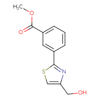 Chemical structure of methyl 3-[4-(hydroxymethyl)-1,3-thiazol-2-yl]benzoate - CSSB00102636756
