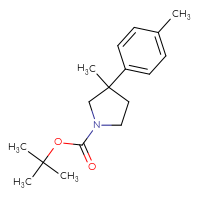 Chemical structure of tert-butyl 3-methyl-3-(4-methylphenyl)pyrrolidine-1-carboxylate - CSSB02946000841