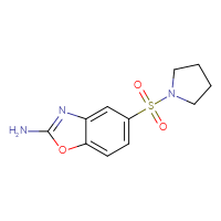 Chemical structure of 5-(pyrrolidine-1-sulfonyl)-1,3-benzoxazol-2-amine - CSSB00000699618