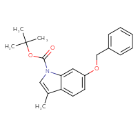 Chemical structure of tert-butyl 6-(benzyloxy)-3-methyl-1H-indole-1-carboxylate - CSSB11186549921