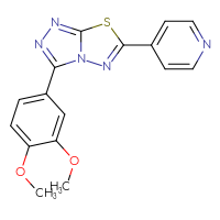 Chemical structure of 4-[3-(3,4-dimethoxyphenyl)-[1,2,4]triazolo[3,4-b][1,3,4]thiadiazol-6-yl]pyridine - CSSB00121637285