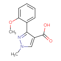 Chemical structure of 3-(2-methoxyphenyl)-1-methyl-1H-pyrazole-4-carboxylic acid - CSSB00000320344
