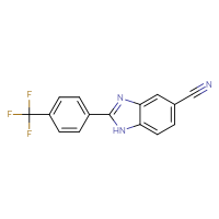 Chemical structure of 2-[4-(trifluoromethyl)phenyl]-1H-1,3-benzodiazole-5-carbonitrile - CSSB00104133312