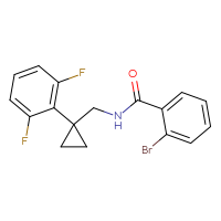 Chemical structure of 2-bromo-N-{[1-(2,6-difluorophenyl)cyclopropyl]methyl}benzamide - CSSB01847695546