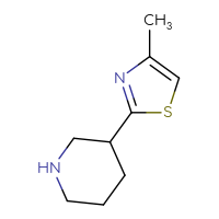 Chemical structure of 3-(4-methyl-1,3-thiazol-2-yl)piperidine - CSSB00000748944
