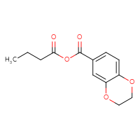 Chemical structure of butanoyl 2,3-dihydro-1,4-benzodioxine-6-carboxylate - CSSB00020650100