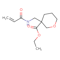 Chemical structure of ethyl 3-[(prop-2-enamido)methyl]oxane-3-carboxylate - CSSB01996965664