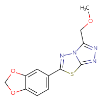 Chemical structure of 6-(2H-1,3-benzodioxol-5-yl)-3-(methoxymethyl)-[1,2,4]triazolo[3,4-b][1,3,4]thiadiazole - CSSB00121636979