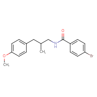 Chemical structure of 4-bromo-N-{2-[(4-methoxyphenyl)methyl]propyl}benzamide - CSSB02122063706