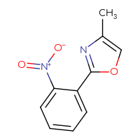 Chemical structure of 4-methyl-2-(2-nitrophenyl)-1,3-oxazole - CSSB00010208285