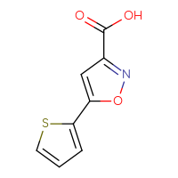 Chemical structure of 5-(thiophen-2-yl)-1,2-oxazole-3-carboxylic acid - CSSB00000239729