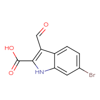 Chemical structure of 6-bromo-3-formyl-1H-indole-2-carboxylic acid - CSSB00021568684