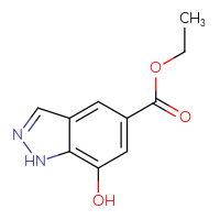 Chemical structure of ethyl 7-hydroxy-1H-indazole-5-carboxylate - CSSB00010160659