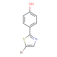 Chemical structure of 4-(5-bromo-1,3-thiazol-2-yl)phenol - CSSB00012443495