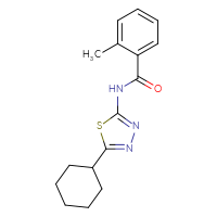 Chemical structure of N-(5-cyclohexyl-1,3,4-thiadiazol-2-yl)-2-methylbenzamide - CSSB00104445291