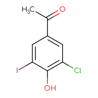 Chemical structure of 1-(3-chloro-4-hydroxy-5-iodophenyl)ethan-1-one - CSSB00135241452