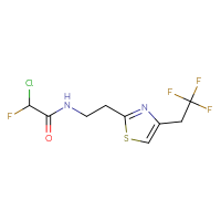 Chemical structure of 2-chloro-2-fluoro-N-{2-[4-(2,2,2-trifluoroethyl)-1,3-thiazol-2-yl]ethyl}acetamide - CSSB21332101872