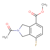 Chemical structure of methyl 2-acetyl-7-fluoro-2,3-dihydro-1H-isoindole-4-carboxylate - CSSB15044811560