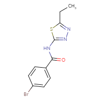 Chemical structure of 4-bromo-N-(5-ethyl-1,3,4-thiadiazol-2-yl)benzamide - CSSB00000249185