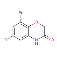 Chemical structure of 8-bromo-6-chloro-3,4-dihydro-2H-1,4-benzoxazin-3-one - CSSB00012347181