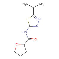 Chemical structure of N-[5-(propan-2-yl)-1,3,4-thiadiazol-2-yl]oxolane-2-carboxamide - CSSB00028380600