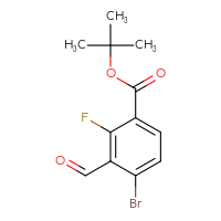 Chemical structure of tert-butyl 4-bromo-2-fluoro-3-formylbenzoate - CSSB20962531043