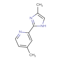 Chemical structure of 4-methyl-2-(4-methyl-1H-imidazol-2-yl)pyridine - CSSB00012064260