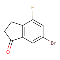 Chemical structure of 6-bromo-4-fluoro-2,3-dihydro-1H-inden-1-one - CSSB00000751134