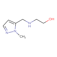 Chemical structure of 2-{[(1-methyl-1H-pyrazol-5-yl)methyl]amino}ethan-1-ol - CSSB00011333000