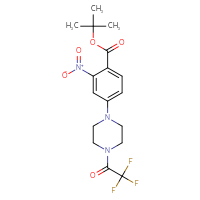 Chemical structure of tert-butyl 2-nitro-4-[4-(2,2,2-trifluoroacetyl)piperazin-1-yl]benzoate - CSSB06533883451