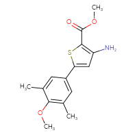 Chemical structure of methyl 3-amino-5-(4-methoxy-3,5-dimethylphenyl)thiophene-2-carboxylate - CSSB06582223855