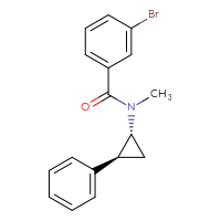 Chemical structure of 3-bromo-N-methyl-N-[(1R,2S)-2-phenylcyclopropyl]benzamide - CSSB06346610237