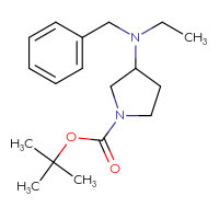 Chemical structure of tert-butyl 3-[benzyl(ethyl)amino]pyrrolidine-1-carboxylate - CSSB00104499879