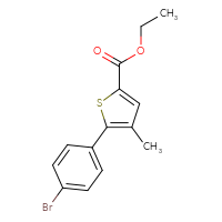 Chemical structure of ethyl 5-(4-bromophenyl)-4-methylthiophene-2-carboxylate - CSSB00121736198