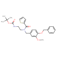 Chemical structure of tert-butyl N-[2-(N-{[4-(benzyloxy)-3-methoxyphenyl]methyl}-1-(thiophen-2-yl)formamido)ethyl]carbamate - CSSB06359886805